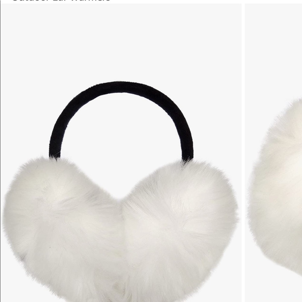 Faux fur ear warmers white color